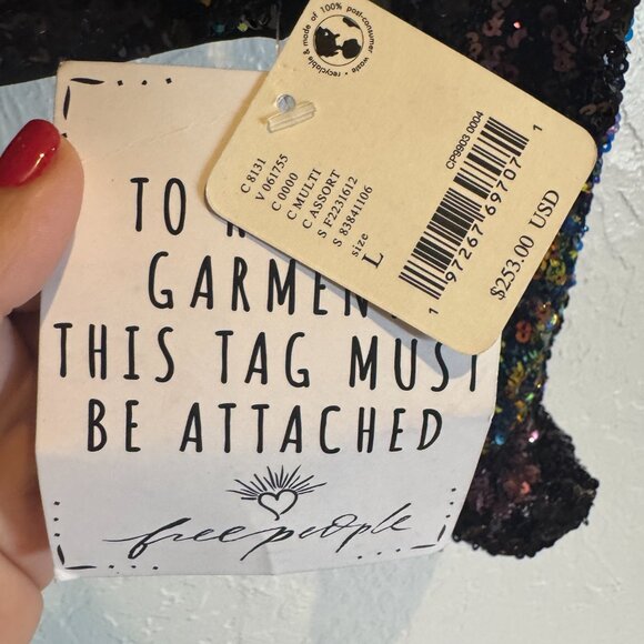 Free People Saylor Drury Cropped Long Sleeve Top Size L NEW WITH TAG‎ - Picture 11 of 12